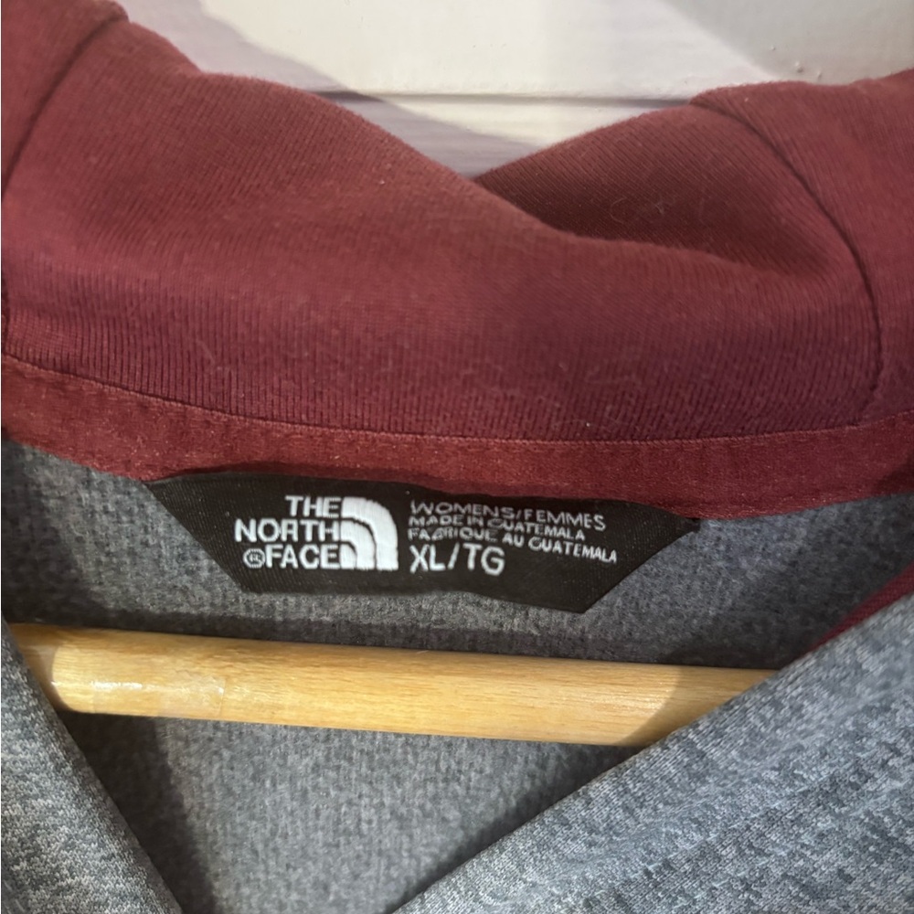 The North Face Gray and Burgundy Women's Hoodie - Picture 2 of 3